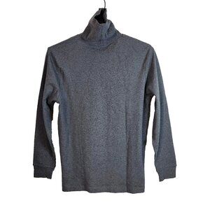 Maks Active Wear Men TurtleNeck Fishtail Tops Stretch Gray Medium